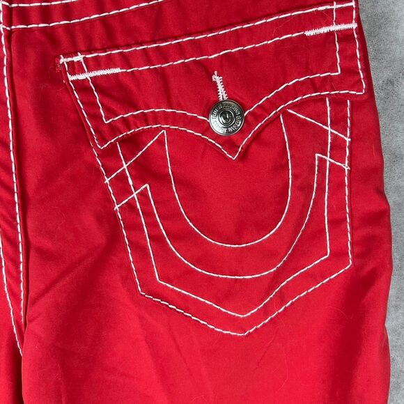 True-Religion Men's Red and White Surf Shorts Size 36 - Picture 8 of 8